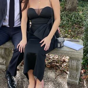 Black dress with large bow